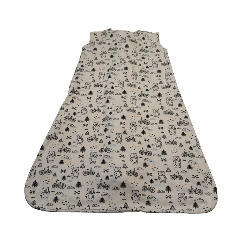 Halo SleepSack Wearable‎ Blanket Medium 6-12 Months Bear Bicycle Print White